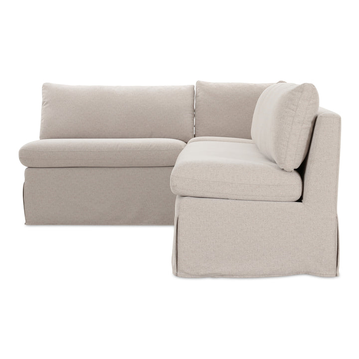 Moe's Home Collection - Fable Slipcover Dining Banquette L-Shape Beige  100.5In - OA-1068-34 | American Home Furniture
