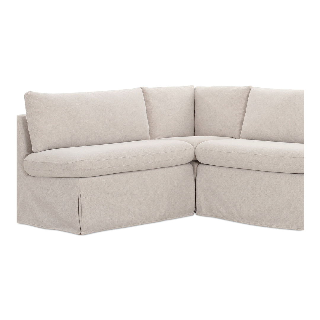 Moe's Home Collection - Fable Slipcover Dining Banquette L-Shape Beige 125.5In - OA-1069-34 | American Home Furniture