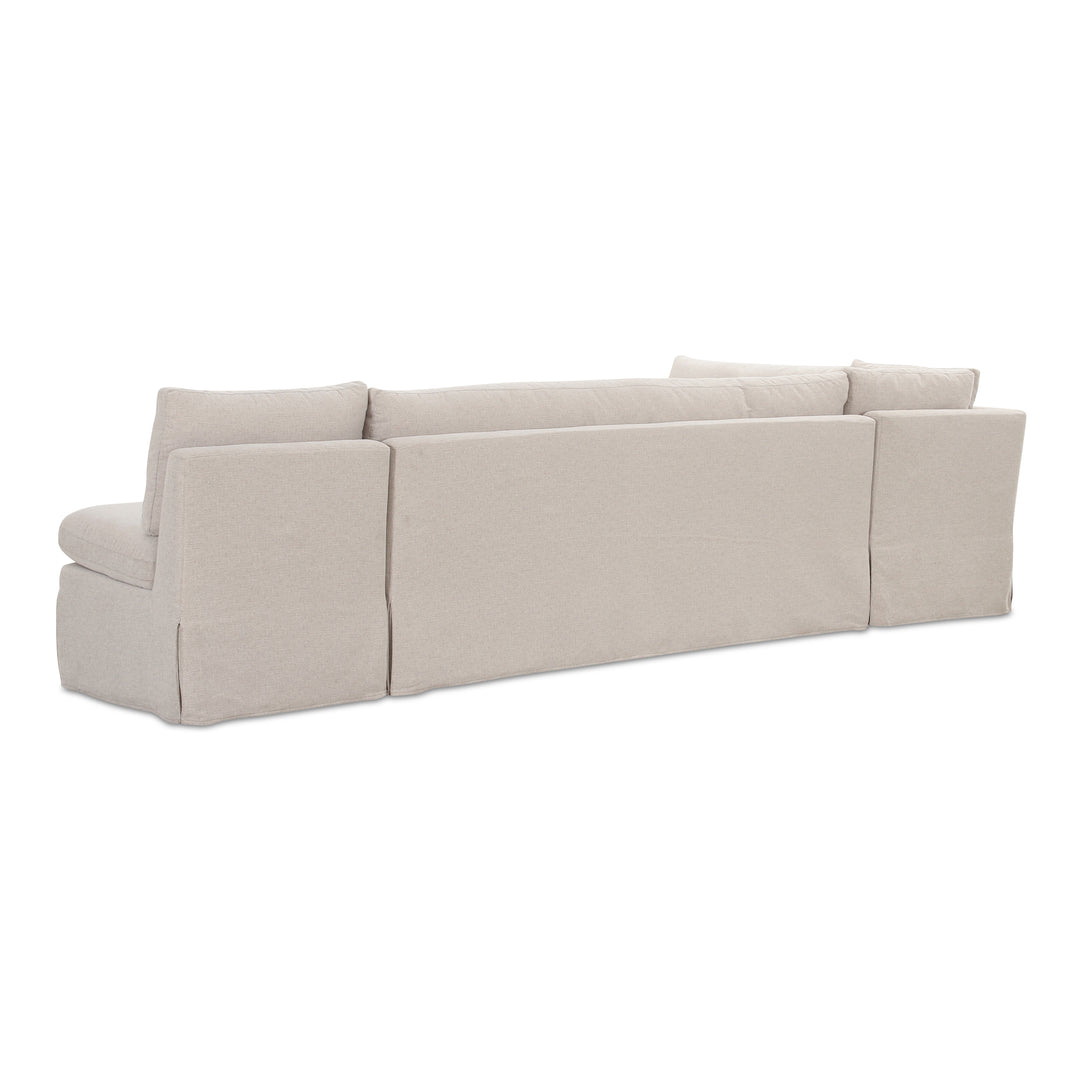 Moe's Home Collection - Fable Slipcover Dining Banquette L-Shape Beige 125.5In - OA-1069-34 | American Home Furniture
