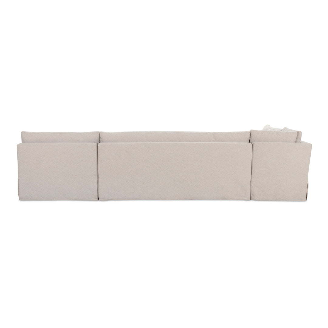 Moe's Home Collection - Fable Slipcover Dining Banquette L-Shape Beige 139.5In - OA-1070-34 | American Home Furniture
