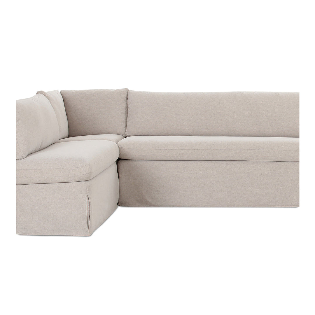 Moe's Home Collection - Fable Slipcover Dining Banquette L-Shape Beige 139.5In - OA-1070-34 | American Home Furniture