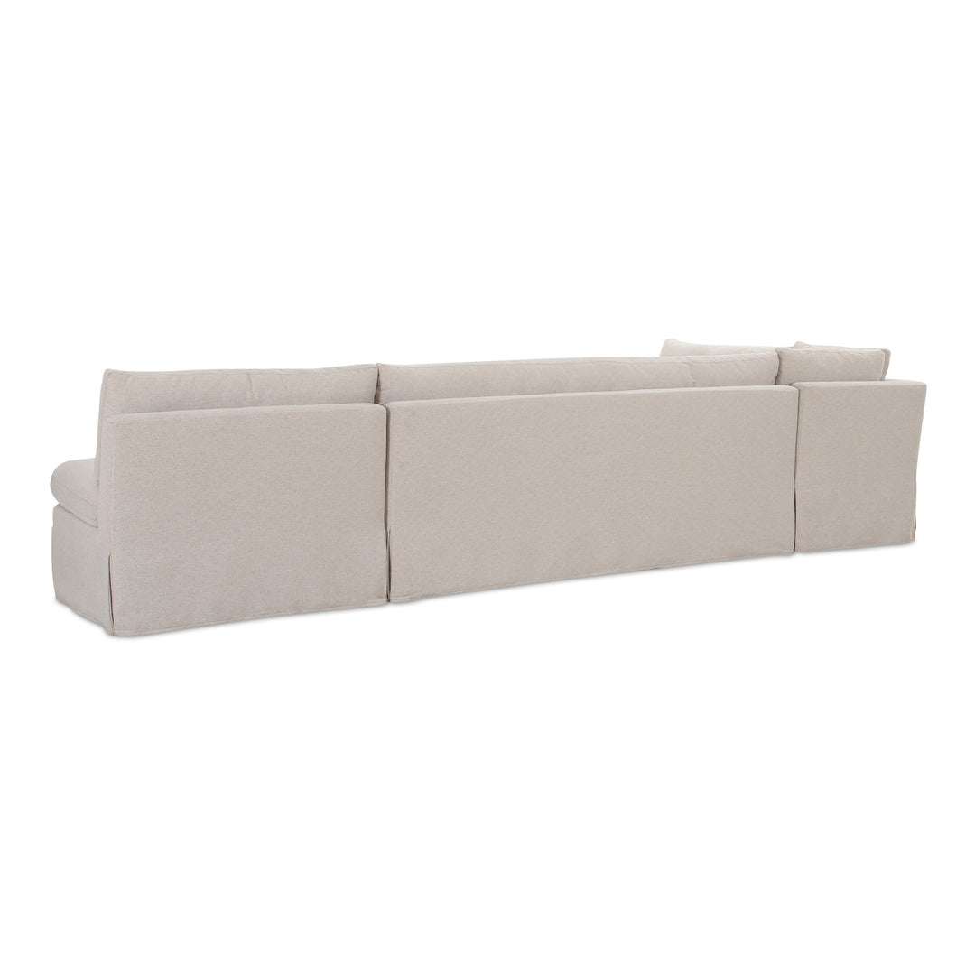 Moe's Home Collection - Fable Slipcover Dining Banquette L-Shape Beige 139.5In - OA-1070-34 | American Home Furniture