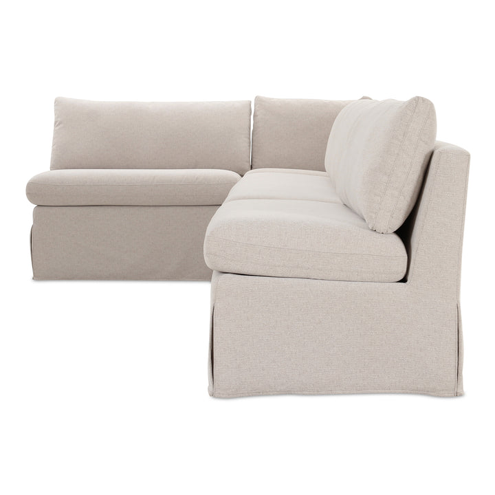 Moe's Home Collection - Fable Slipcover Dining Banquette L-Shape Beige 139.5In - OA-1070-34 | American Home Furniture