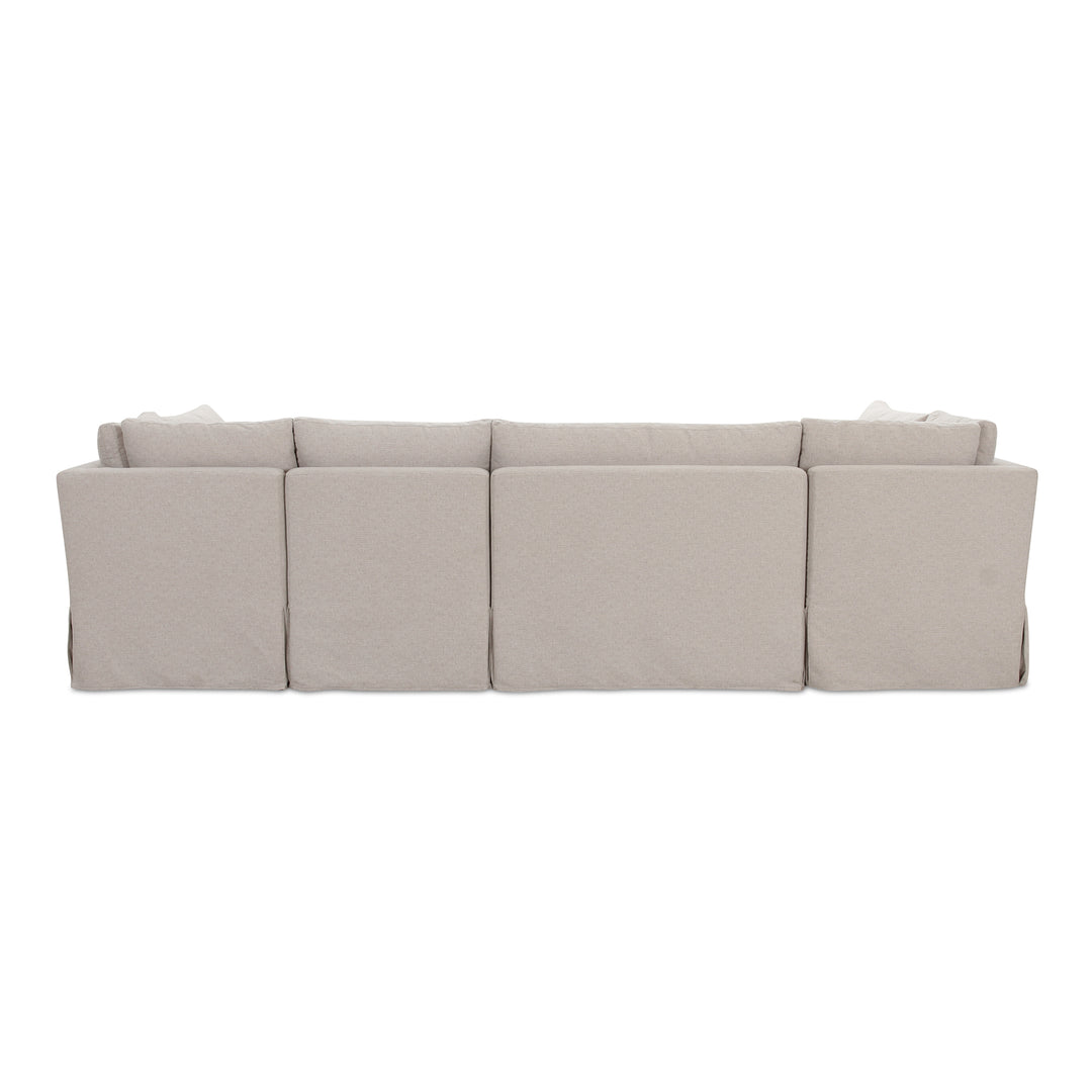 Moe's Home Collection - Fable Slipcover Dining Banquette U-Shape Beige 121In - OA-1071-34 | American Home Furniture