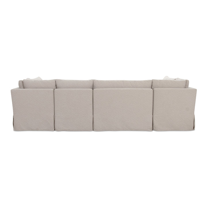 Moe's Home Collection - Fable Slipcover Dining Banquette U-Shape Beige 121In - OA-1071-34 | American Home Furniture