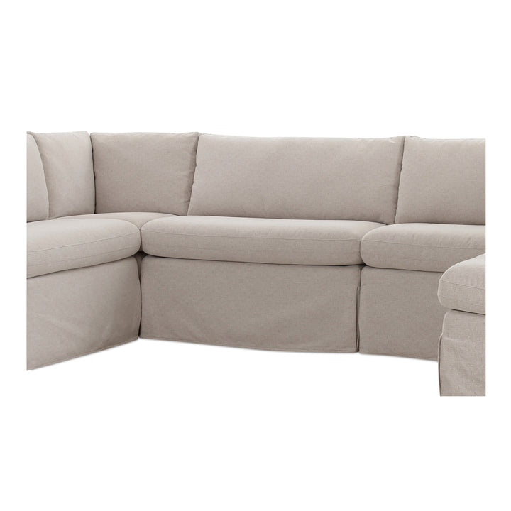 Moe's Home Collection - Fable Slipcover Dining Banquette U-Shape Beige 121In - OA-1071-34 | American Home Furniture