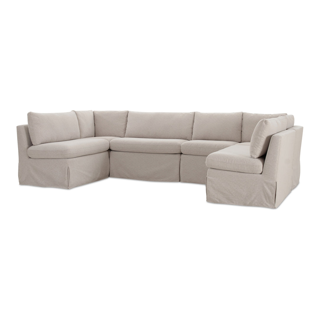 Moe's Home Collection - Fable Slipcover Dining Banquette U-Shape Beige 121In - OA-1071-34 | American Home Furniture