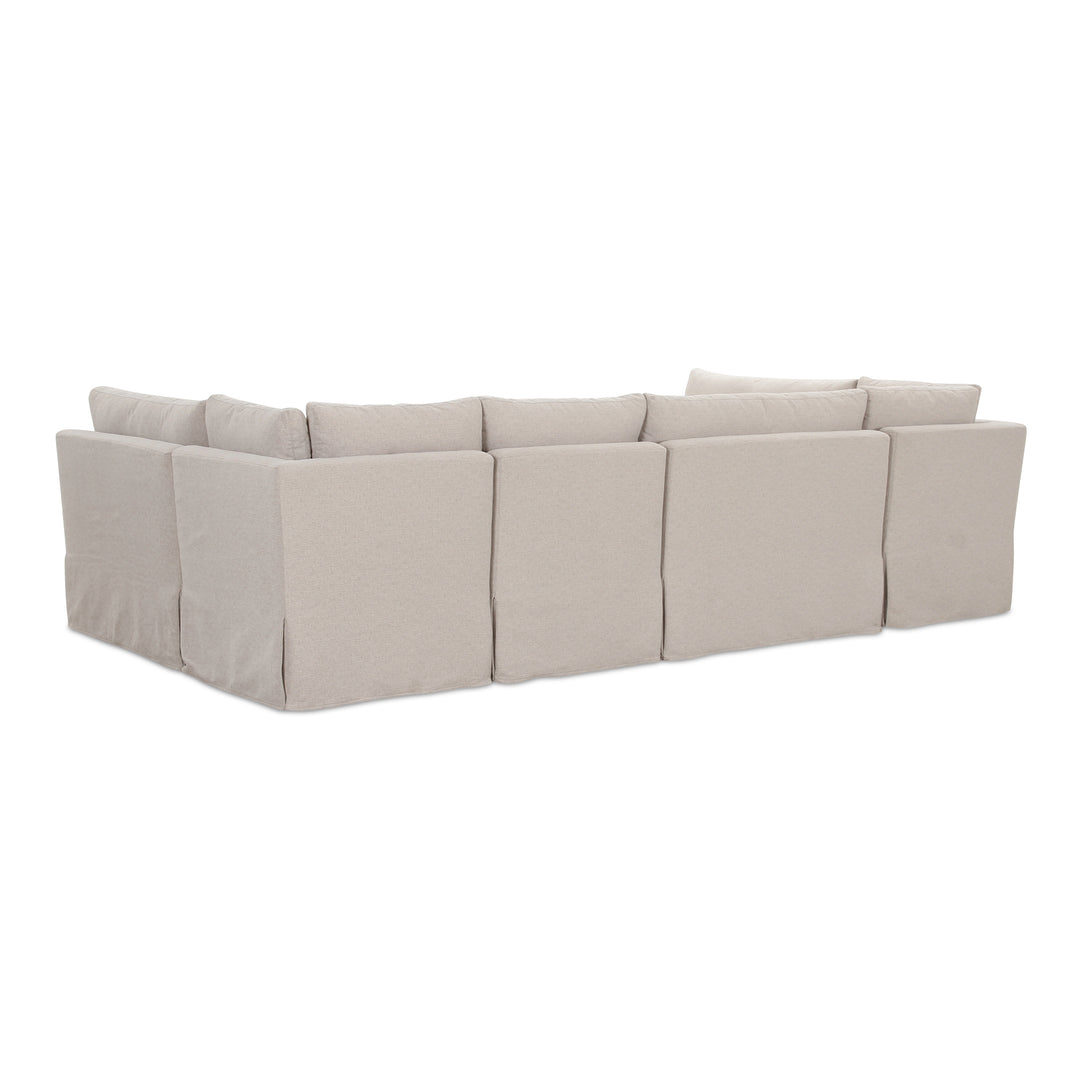 Moe's Home Collection - Fable Slipcover Dining Banquette U-Shape Beige 121In - OA-1071-34 | American Home Furniture