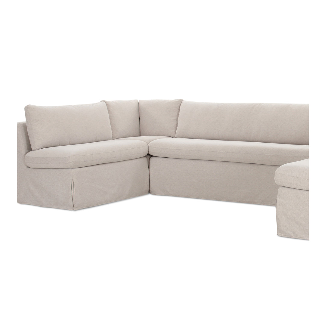 Moe's Home Collection - Fable Slipcover Dining Banquette U-Shape Beige 129In - OA-1072-34 | American Home Furniture