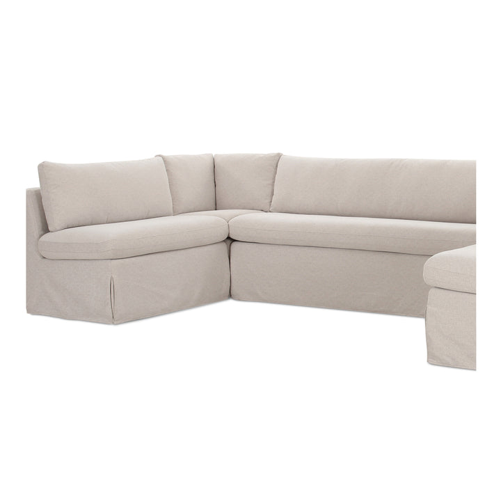 Moe's Home Collection - Fable Slipcover Dining Banquette U-Shape Beige 129In - OA-1072-34 | American Home Furniture