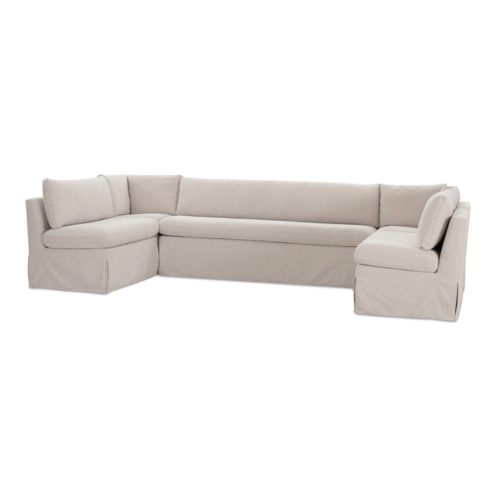 Moe's Home Collection - Fable Slipcover Dining Banquette U-Shape Beige 129In - OA-1072-34 | American Home Furniture