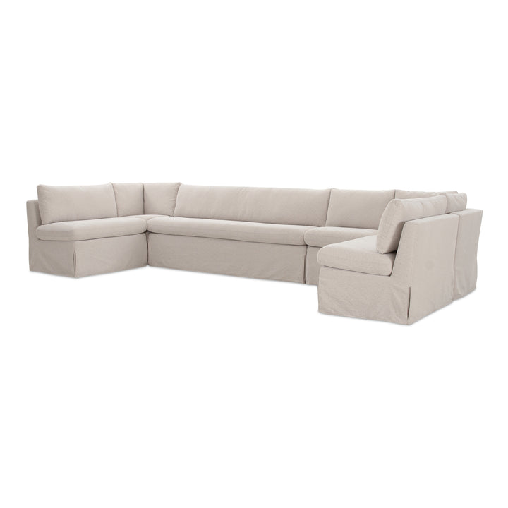 Moe's Home Collection - Fable Slipcover Dining Banquette U-Shape Beige 154In - OA-1073-34 | American Home Furniture