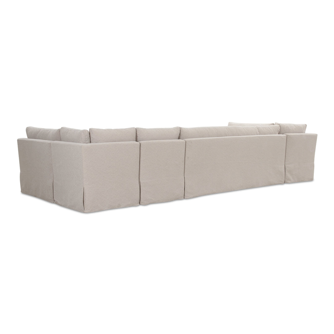 Moe's Home Collection - Fable Slipcover Dining Banquette U-Shape Beige 154In - OA-1073-34 | American Home Furniture