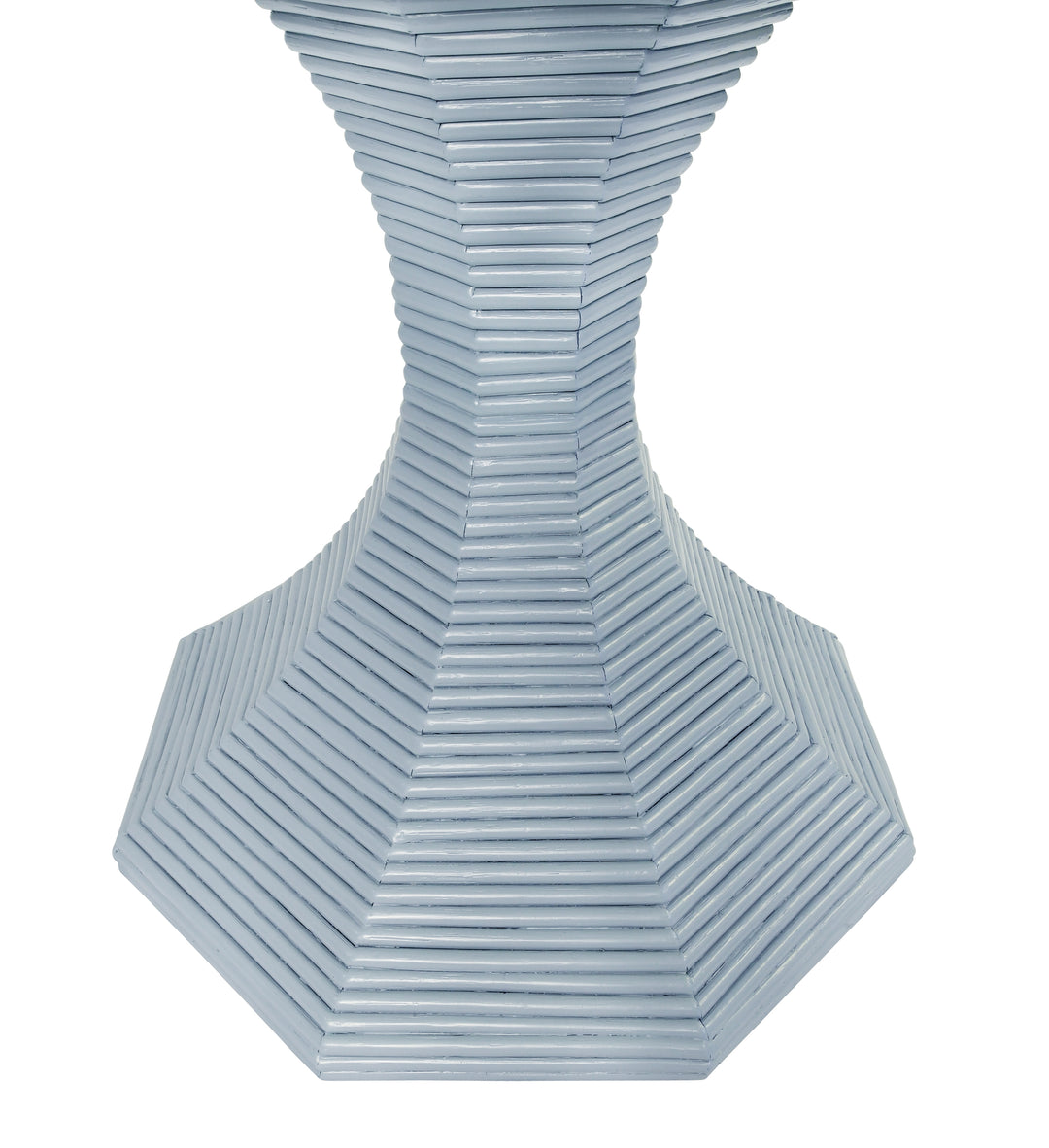 Octagonal Reeded Side Table In Painted Light Blue - OCTAVIA LG LB