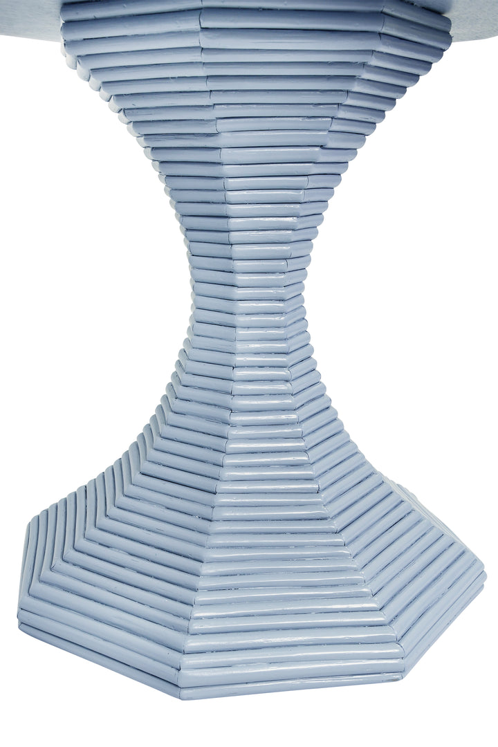 Octagonal Reeded Feature Table In Painted Light Blue - OCTAVIA SM LB