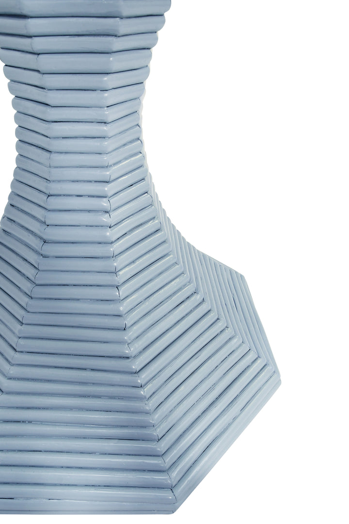 Octagonal Reeded Feature Table In Painted Light Blue - OCTAVIA SM LB