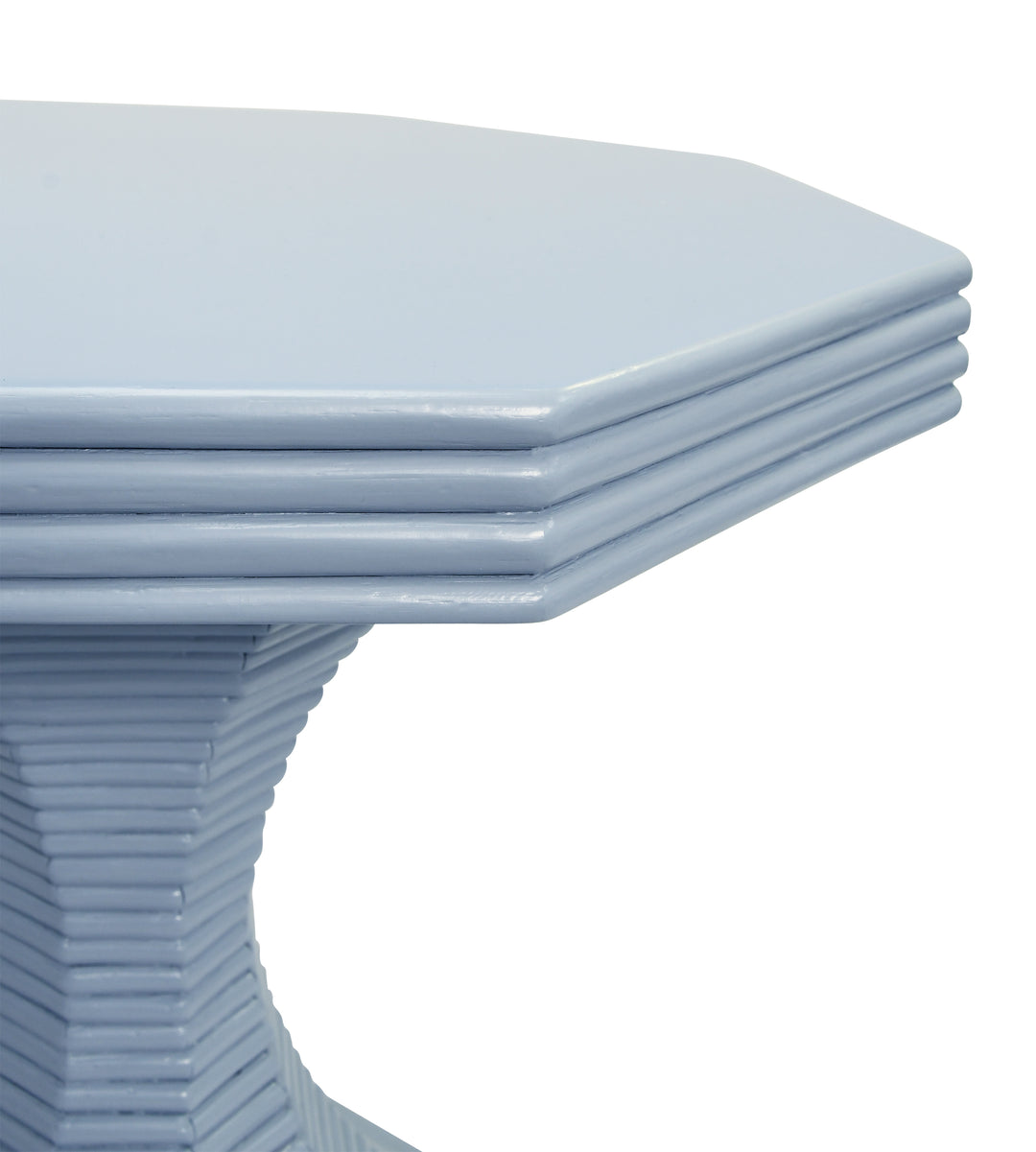 Octagonal Reeded Feature Table In Painted Light Blue - OCTAVIA SM LB
