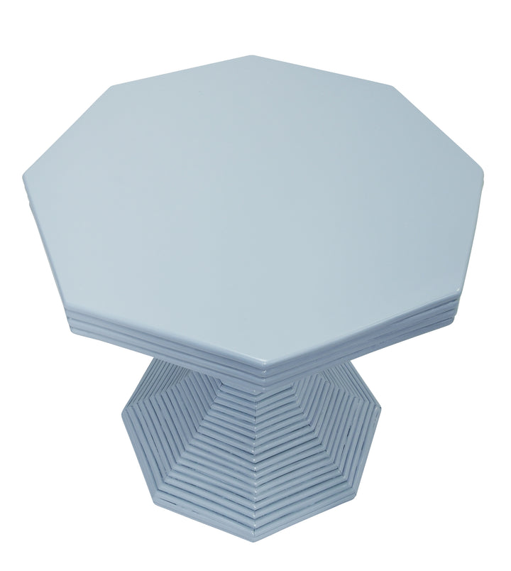 Octagonal Reeded Feature Table In Painted Light Blue - OCTAVIA SM LB