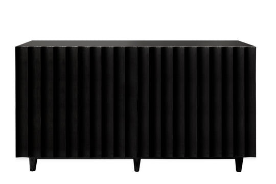 Black Lacq 4 Dr Scalloped Front Cabinet - ODETTE BL
