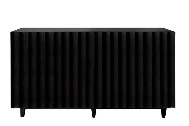 Black Lacq 4 Dr Scalloped Front Cabinet - ODETTE BL