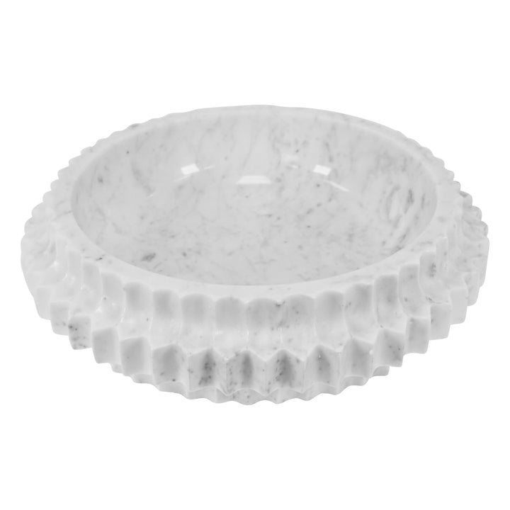 Round Marble Tray With Carved Edges - OLIN