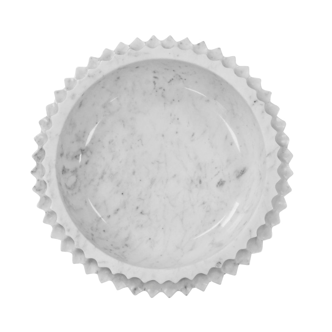 Round Marble Tray With Carved Edges - OLIN
