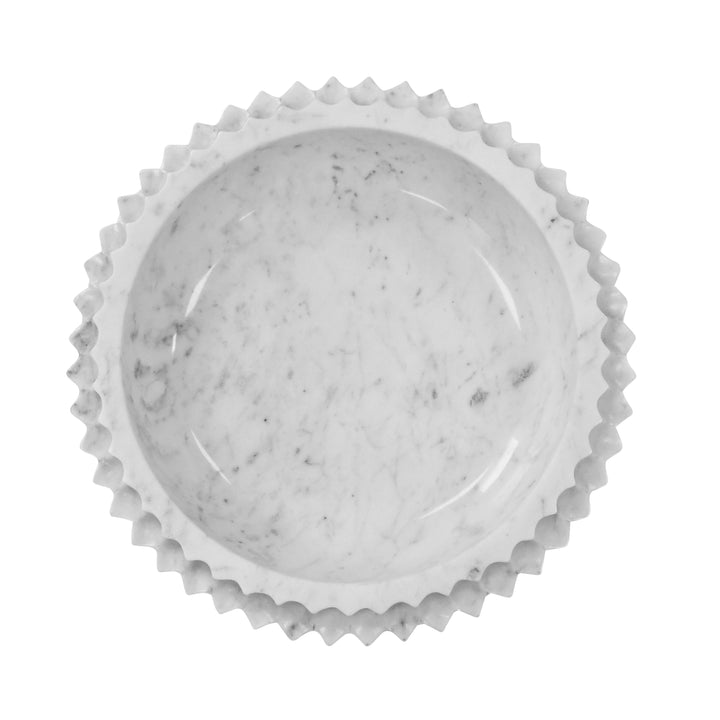 Round Marble Tray With Carved Edges - OLIN