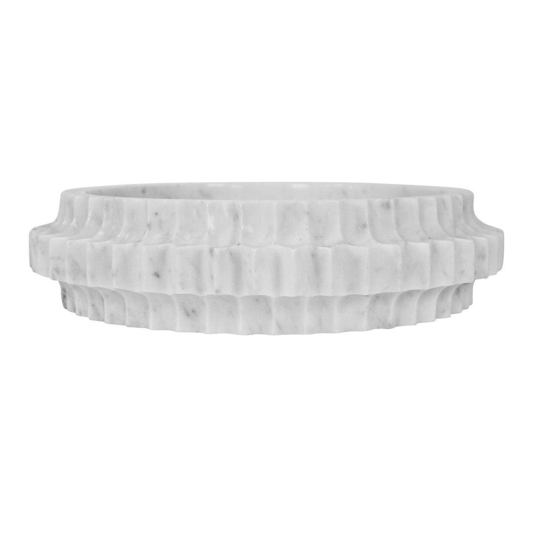 Round Marble Tray With Carved Edges - OLIN