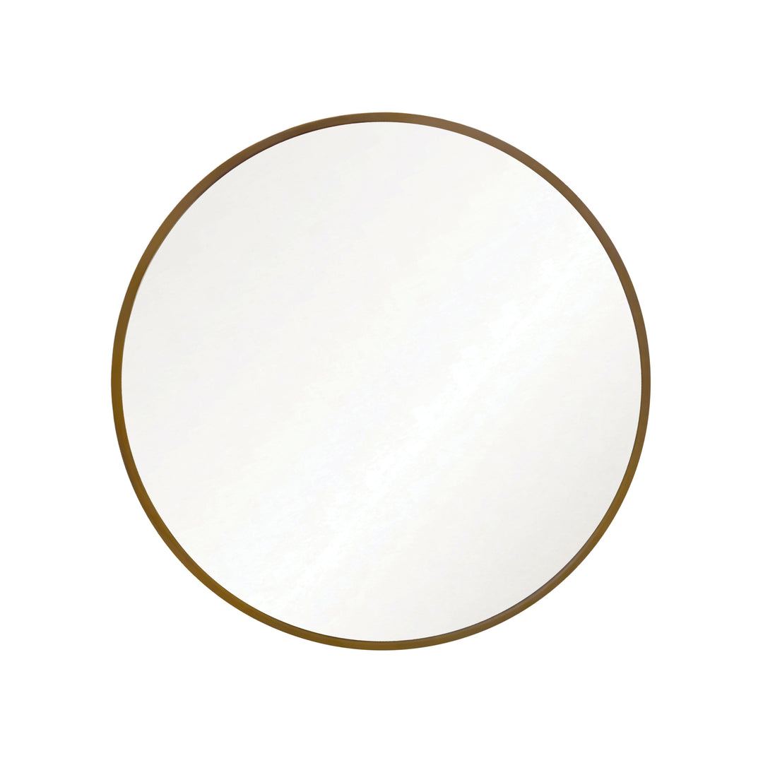 Round Sculptural Loop Base Side Table In Antique Brass With Inset Mirror Top - OLYMPIA