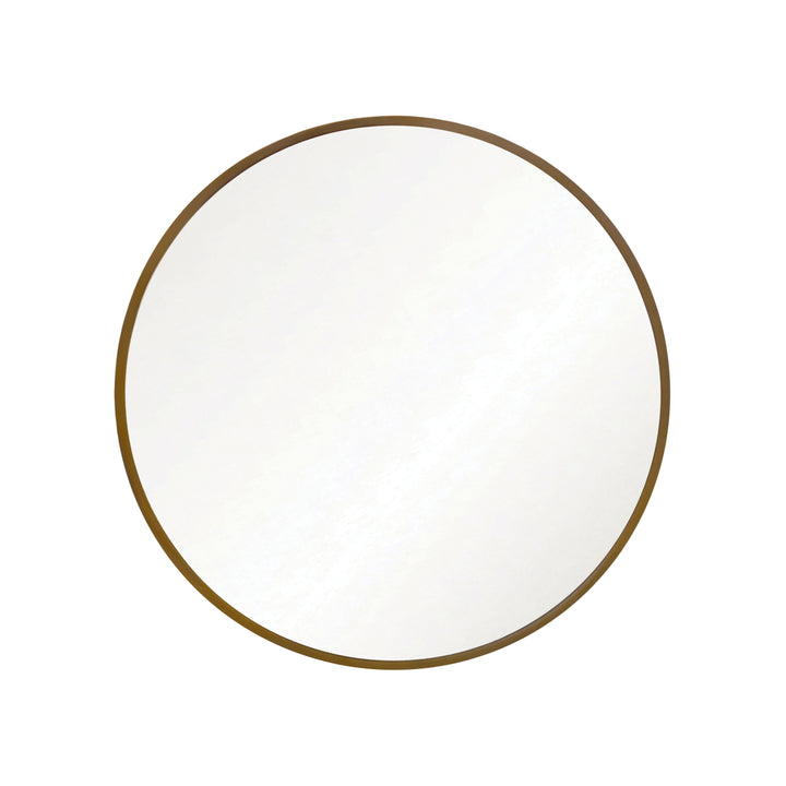 Round Sculptural Loop Base Side Table In Antique Brass With Inset Mirror Top - OLYMPIA