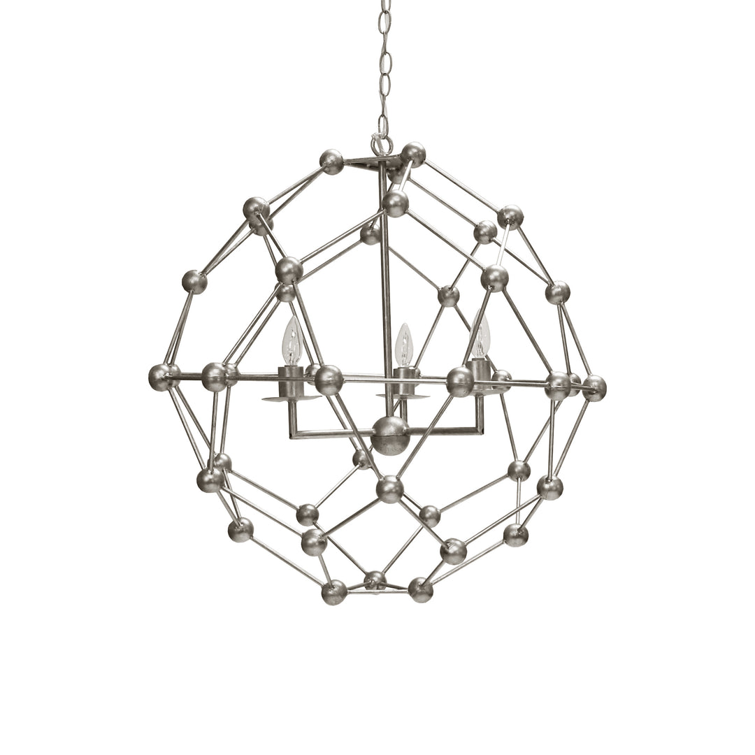 Large Molecule Chandelier In Silver Leaf - ORBIT S28
