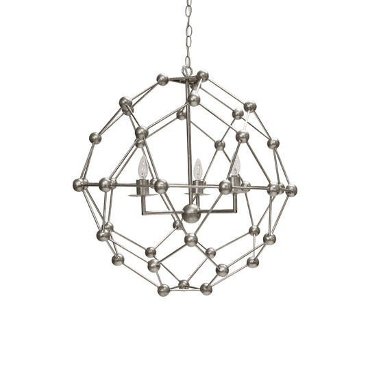 Large Molecule Chandelier In Silver Leaf - ORBIT S28