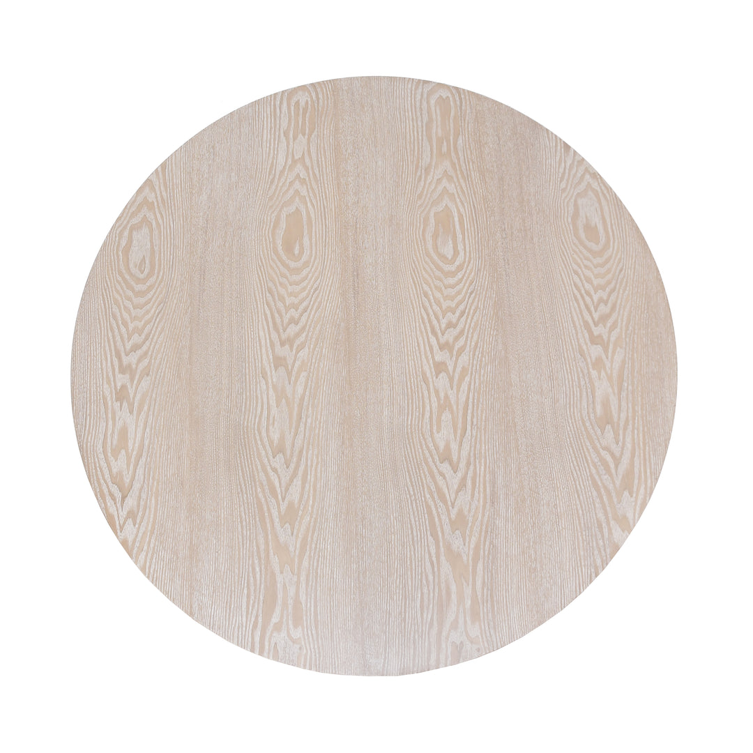 Thick Top Coffee Table With Cross Base In Cerused Oak - OSLO CO