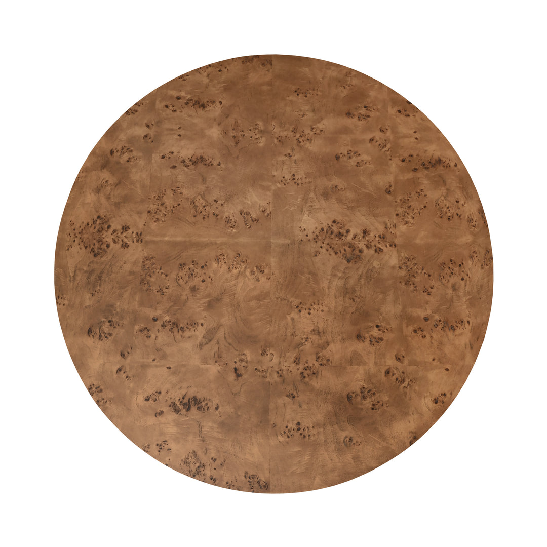Thick Top Coffee Table With Cross Base In Dark Burl Wood - OSLO DBW