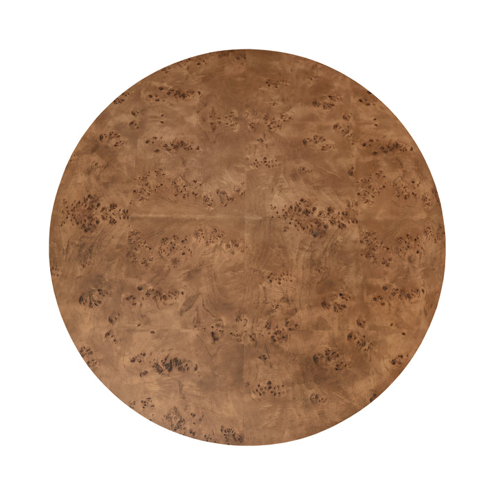 Thick Top Coffee Table With Cross Base In Dark Burl Wood - OSLO DBW