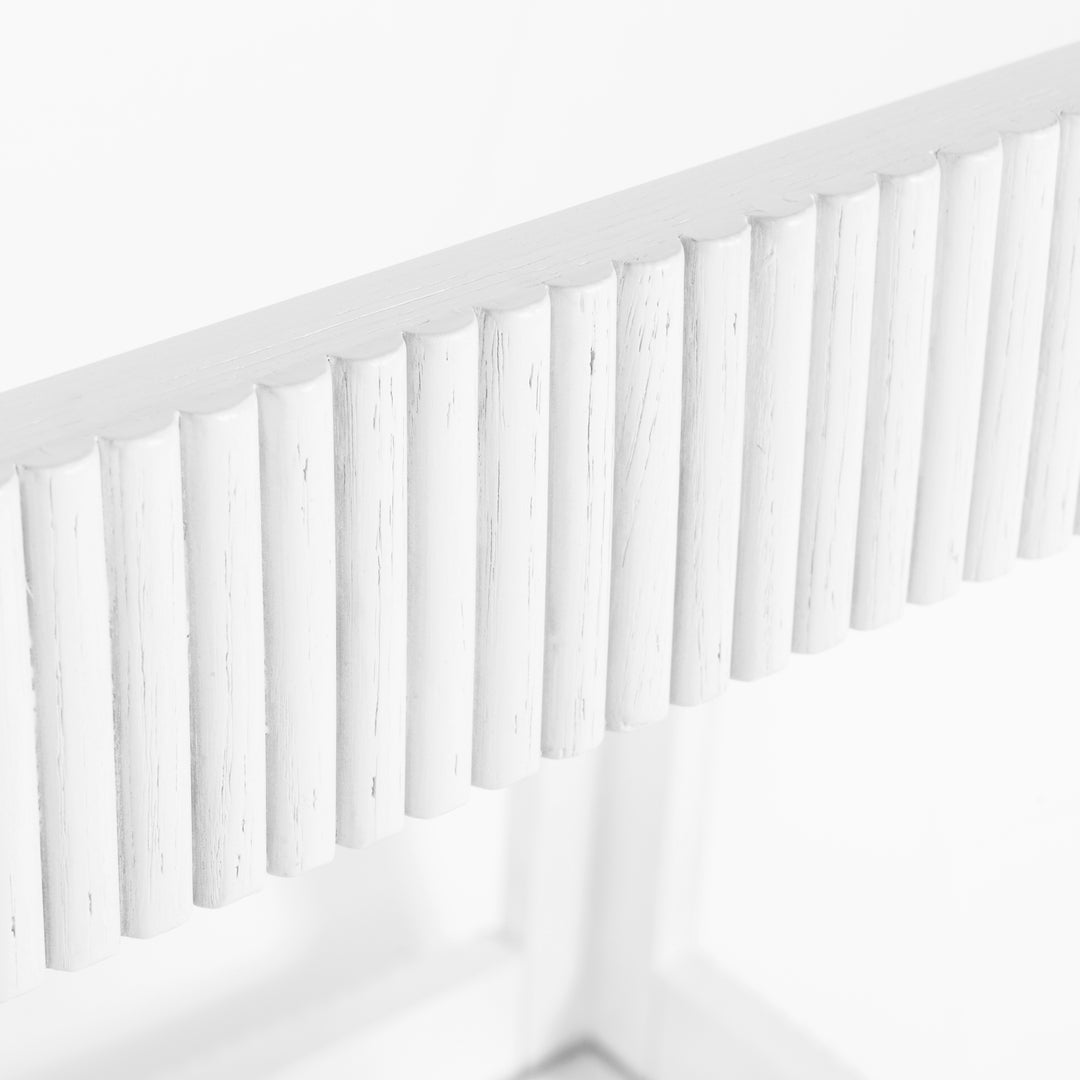Fluted Bar Cart In White Washed Oak - OTIS WWO