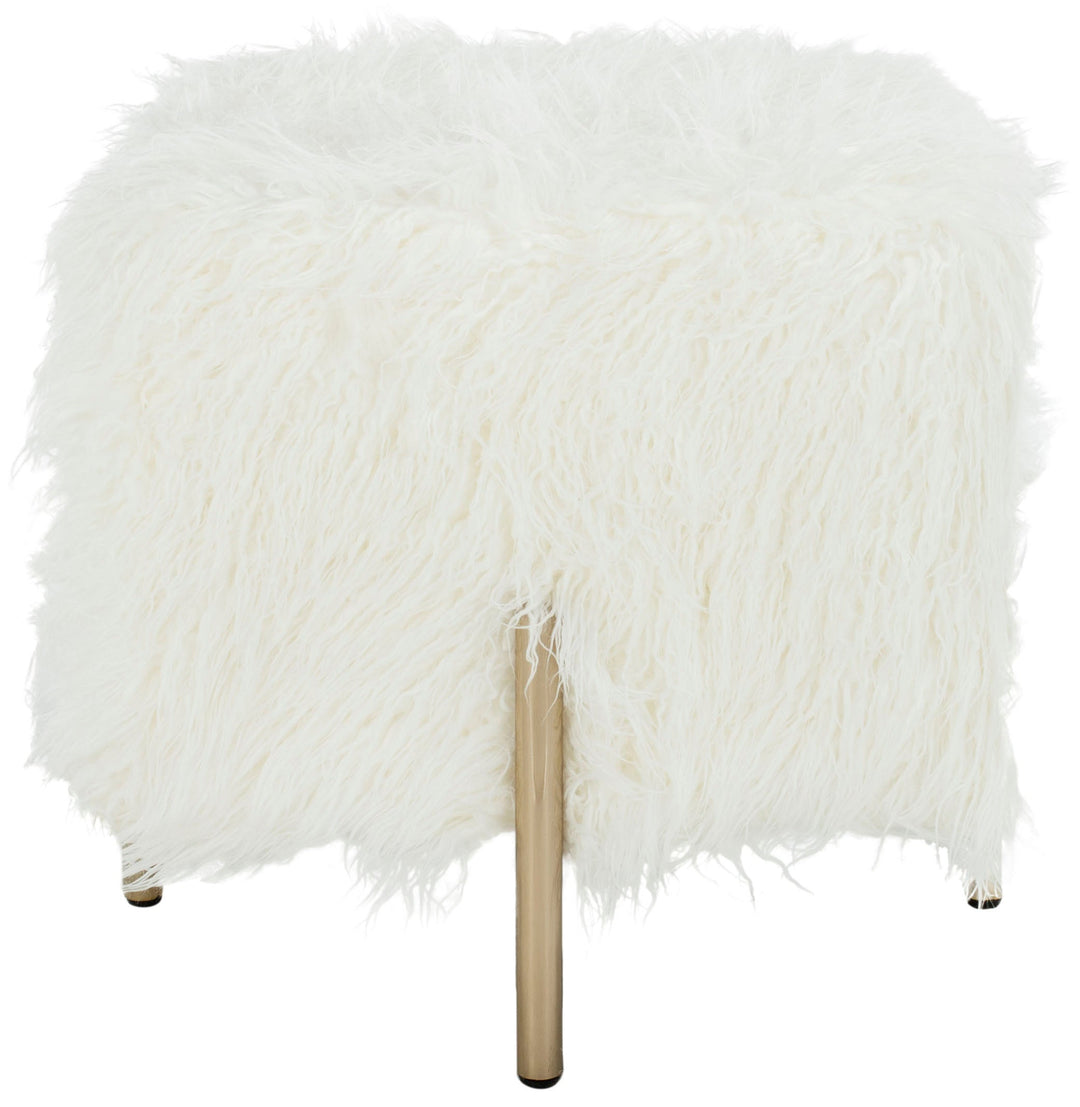 Momina Vegan Fur Square Ottoman - AmericanHomeFurniture