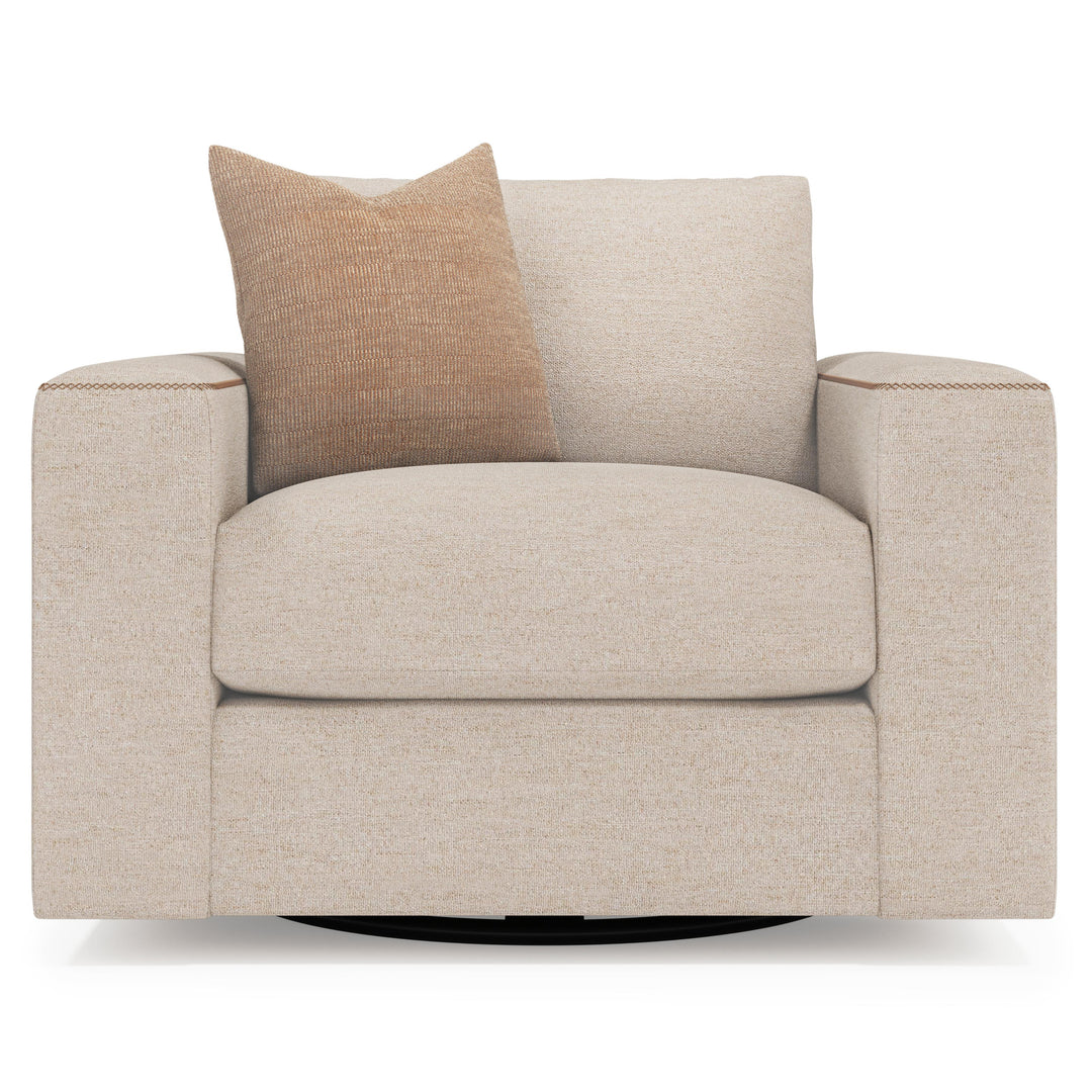 American Home Furniture Bernhardt Vaughn Fabric Swivel Chair