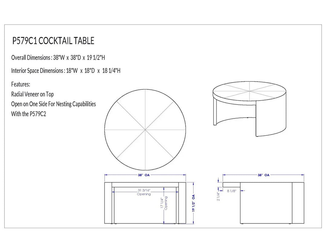 American Home Furniture Vanguard Furniture Creston Cocktail Table Large