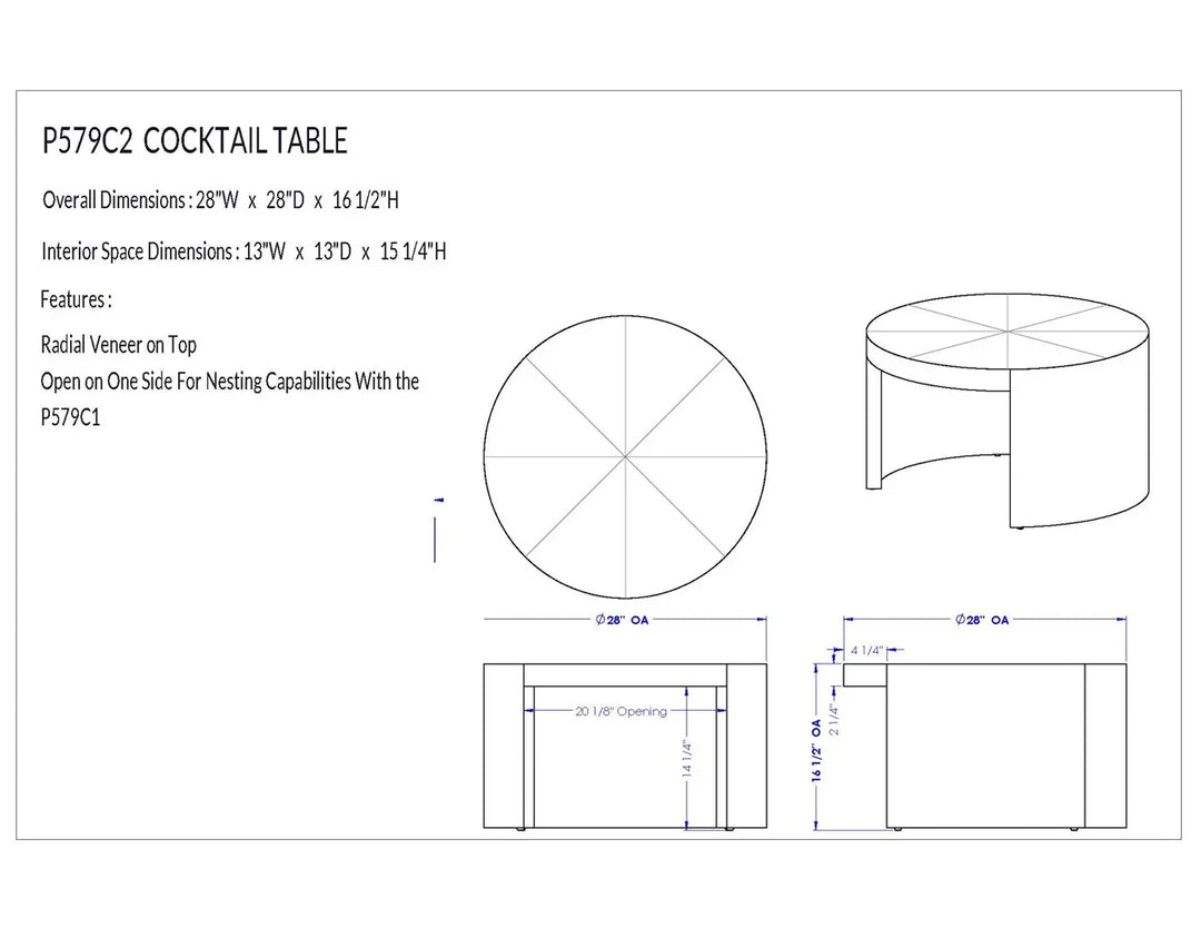 American Home Furniture Vanguard Furniture Creston Cocktail Table Small