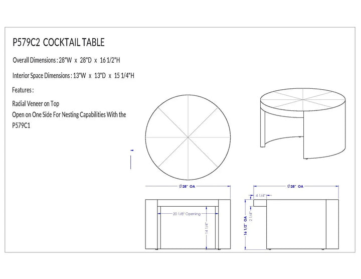 American Home Furniture Vanguard Furniture Creston Cocktail Table Small