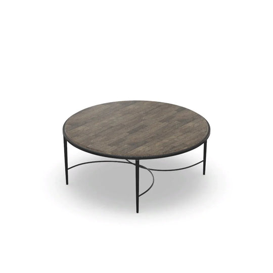 American Home Furniture Vanguard Furniture Sabine Round Cocktail Table/Coconut Fiber Top