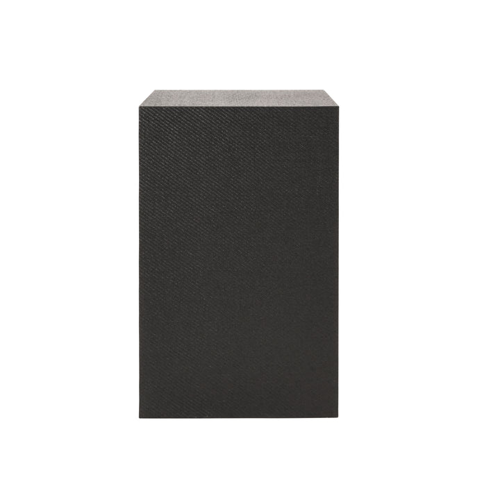 Two Drawer Small Side Table In Black Painted Grasscloth With Black Oak Handles - PARKER BLK