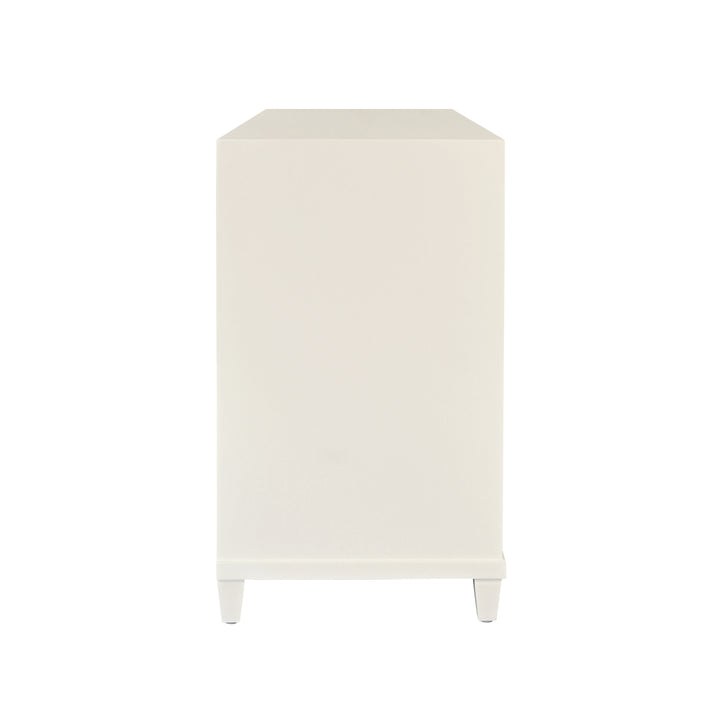 Four Drawer Chest With Fluted Drawer Fronts In Matte Antique White Lacquer - PASCAL AW
