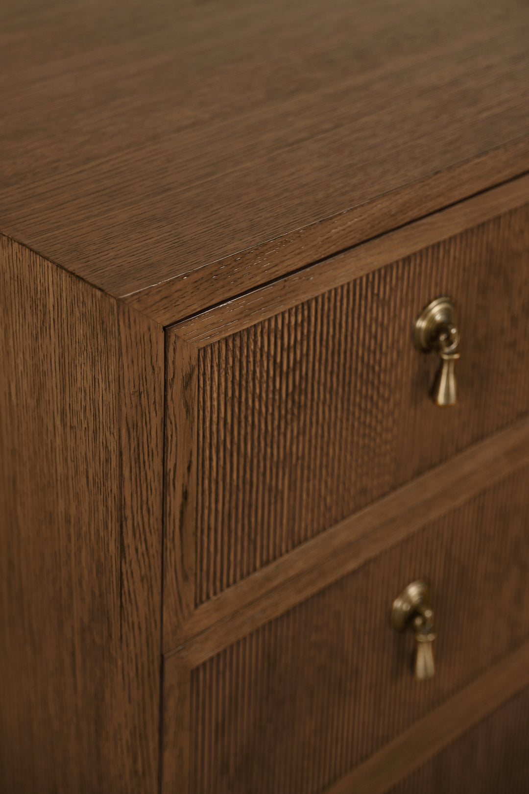 Four Drawer Chest With Fluted Drawer Fronts In Provincial Brown Oak - PASCAL PBO