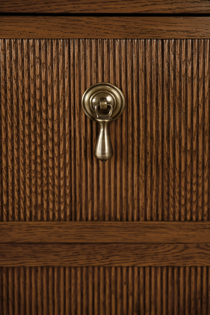 Four Drawer Chest With Fluted Drawer Fronts In Provincial Brown Oak - PASCAL PBO