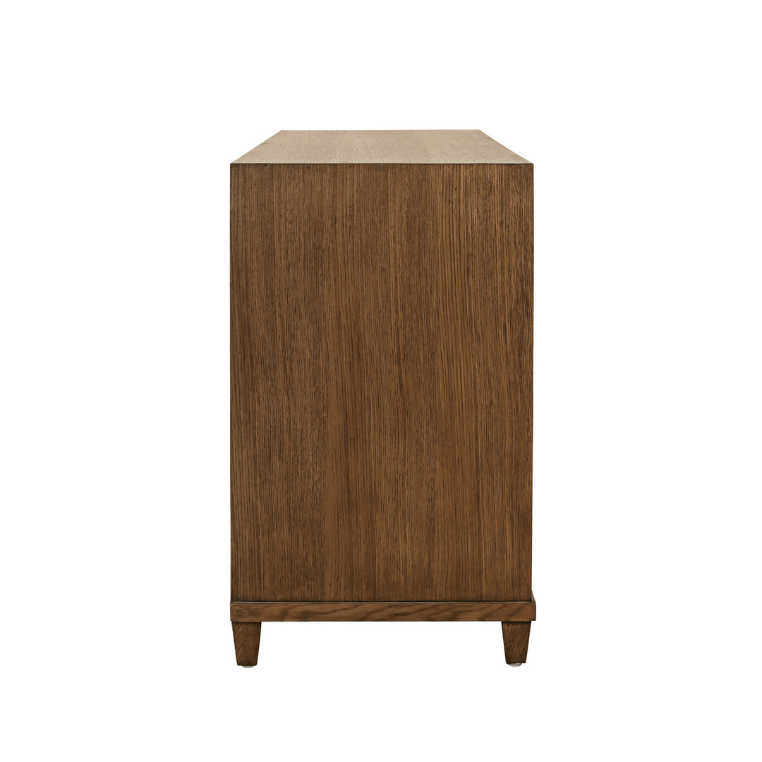 Four Drawer Chest With Fluted Drawer Fronts In Provincial Brown Oak - PASCAL PBO