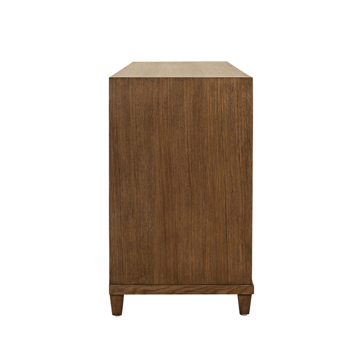 Four Drawer Chest With Fluted Drawer Fronts In Provincial Brown Oak - PASCAL PBO