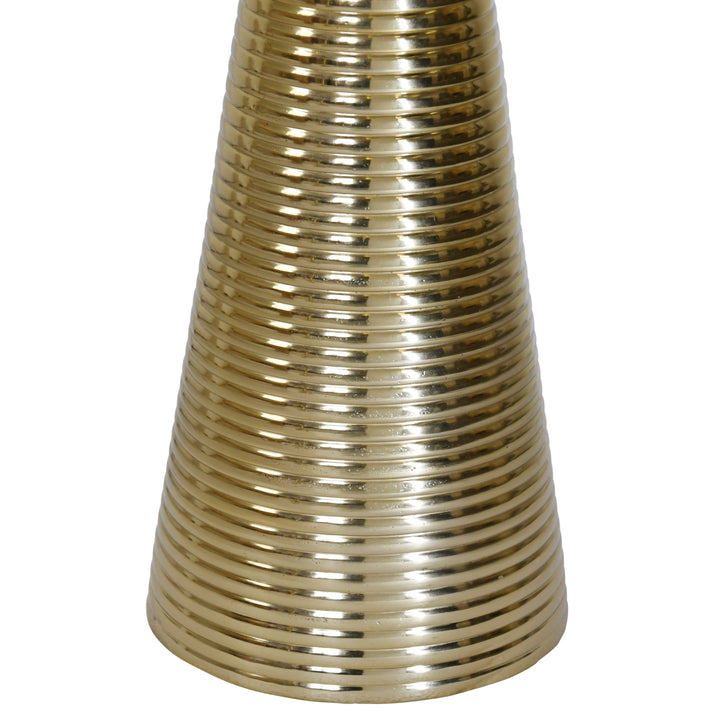 Round Side Table With Conical Coiled Brass Base And White Marble Top


 - PASHA