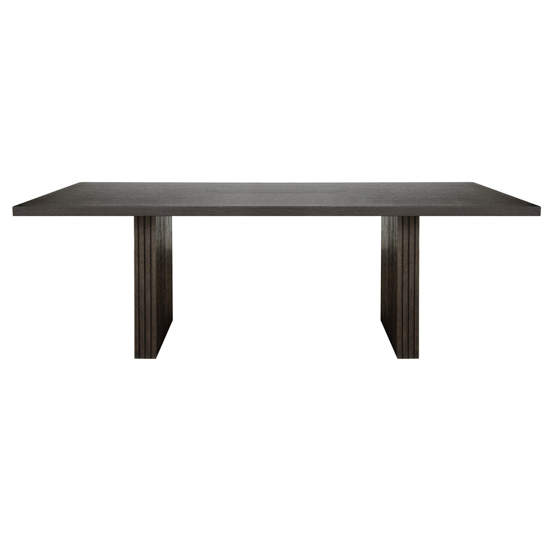 Plank Style Slatted Base Dining Table In Dark Espresso Oak - PATTERSON ES